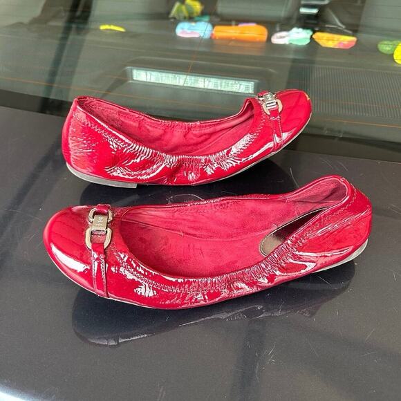 Lauren Ralph Lauren Betsy Women’s Patent Leather Ballet Flats Size 11 Berry Red - Picture 5 of 9